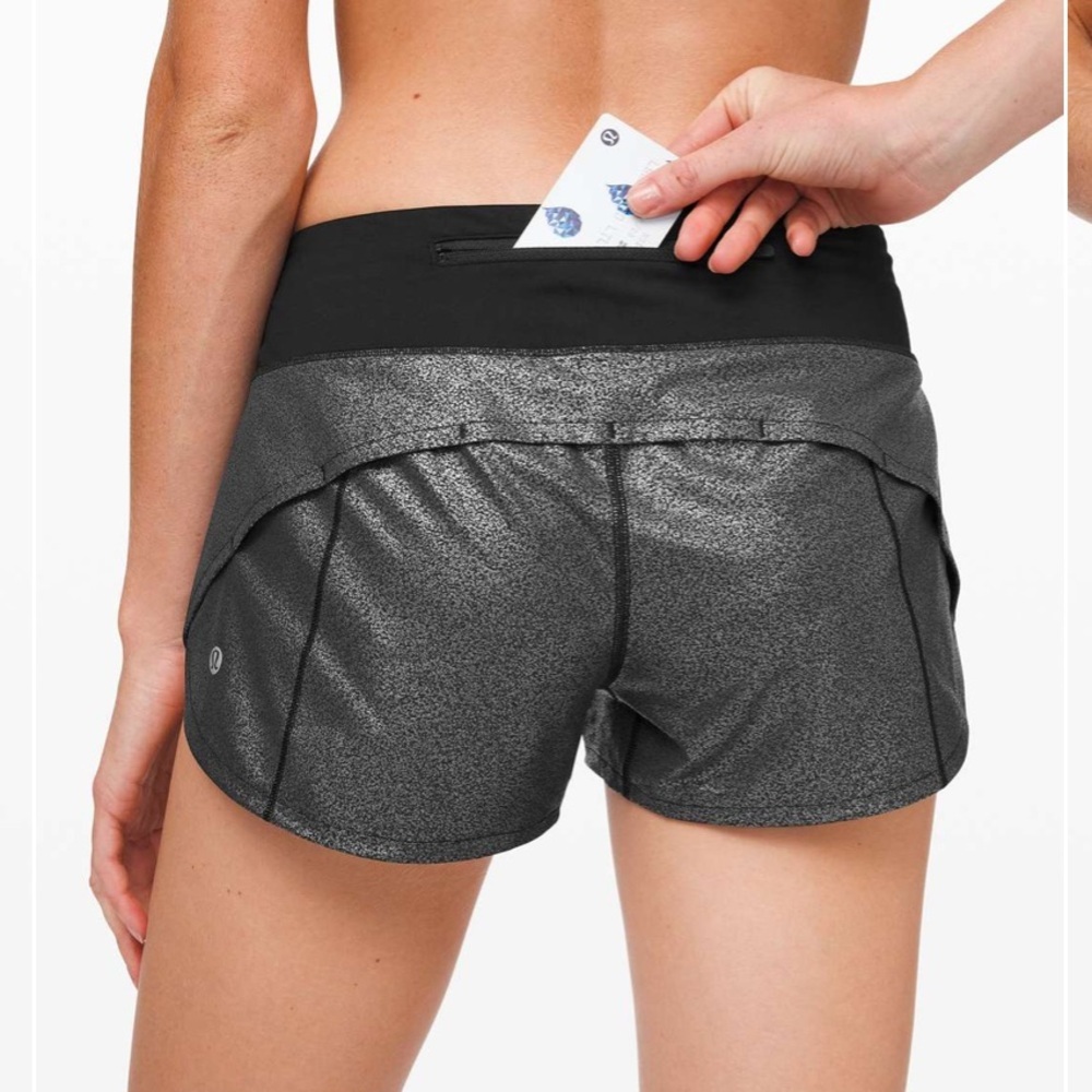 *rare* lululemon speed up metallic silver Gray Athletic Shorts